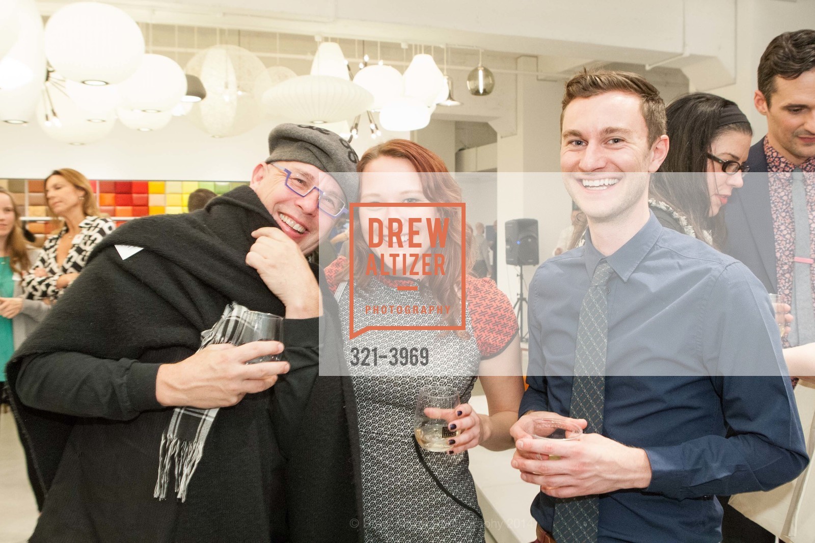 Vernon Theiss, Becca Reese, Bart Kraus, DESIGN WITHIN REACH Studio Opening Party, US, January 21st, 2014, Photo #321-3969 Vernon Theiss, Becca Reese, Bart Kraus, Photo #321-3969