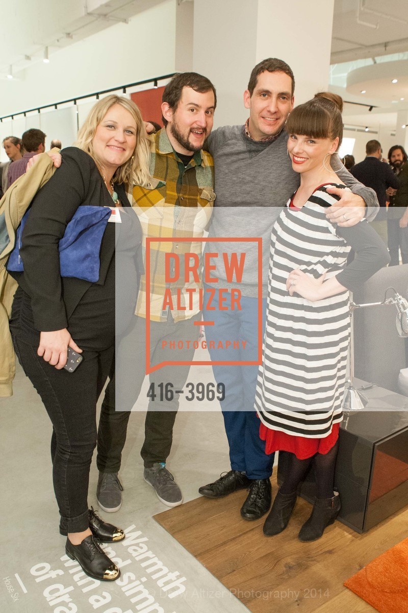 Erin Brown, Matt Valerio, Eric Steuer, Erin Steuer, DESIGN WITHIN REACH Studio Opening Party, US, January 21st, 2014, Photo #416-3969 Erin Brown, Matt Valerio, Eric Steuer, Erin Steuer, Photo #416-3969