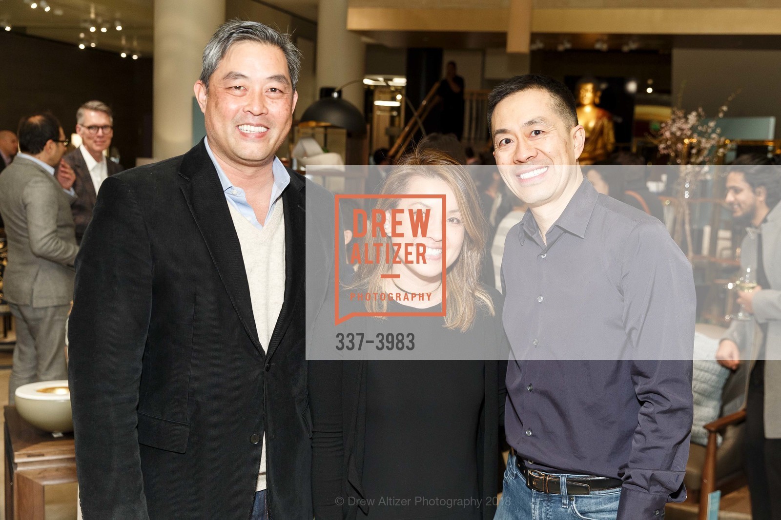 Brian Tsung, Sandy Young, Ric Wee, Gump's Celebrates 30 Years With Maria Yee, Gump's. 135 Post Street, February 15th, 2018, Photo #337-3983 Brian Tsung, Sandy Young, Ric Wee, Photo #337-3983