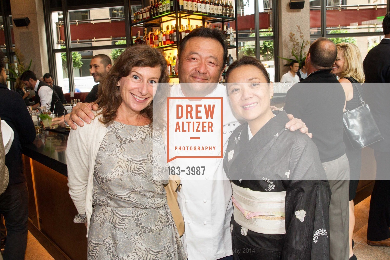 Erika Lenkert, Chef Ken Tominaga, Emiko Tominaga, PABU & RAMEN BAR Opening Party, US, June 25th, 2014, Photo #183-3987 Erika Lenkert, Chef Ken Tominaga, Emiko Tominaga, Photo #183-3987