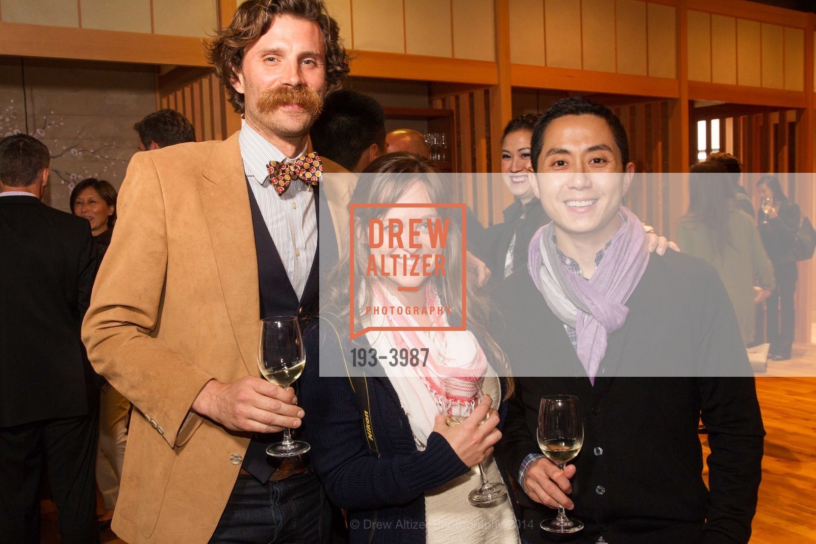 Joshua Wilder Oakley, Renee Frojo, Vincent Wibowo, PABU & RAMEN BAR Opening Party, US, June 25th, 2014, Photo #193-3987 Joshua Wilder Oakley, Renee Frojo, Vincent Wibowo, Photo #193-3987