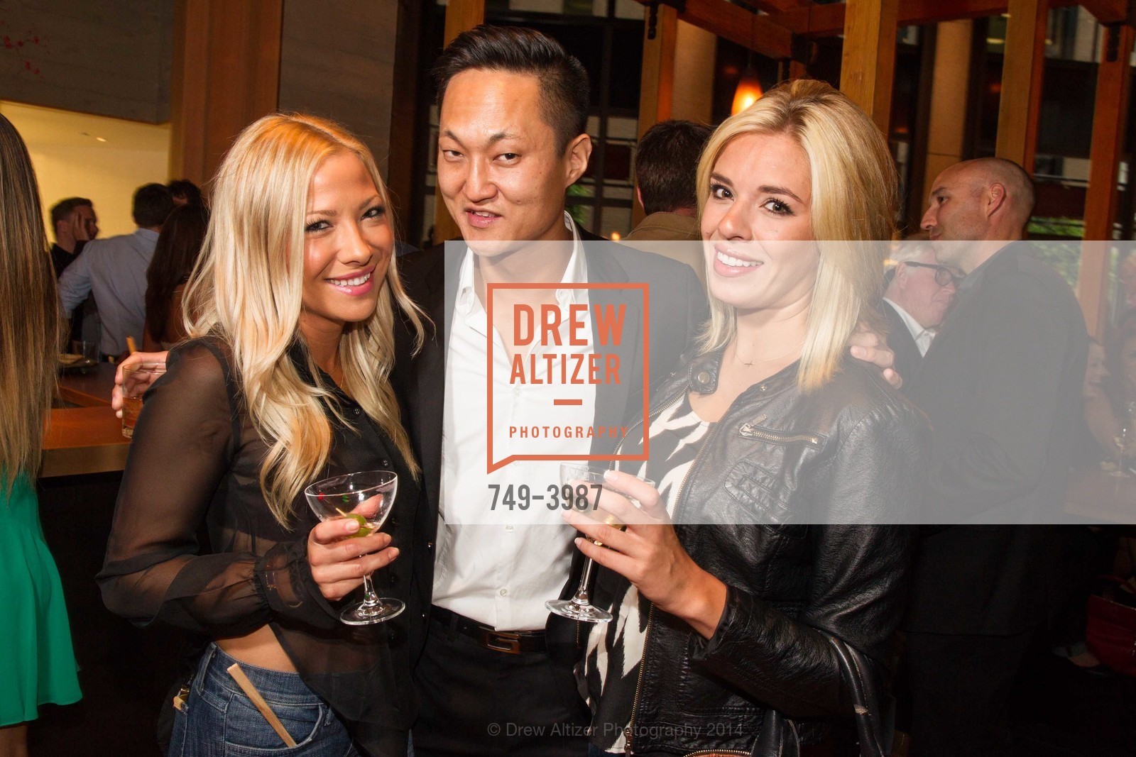 Camille Ponzo, John Park, Elaine George, PABU & RAMEN BAR Opening Party, US, June 25th, 2014, Photo #749-3987 Camille Ponzo, John Park, Elaine George, Photo #749-3987