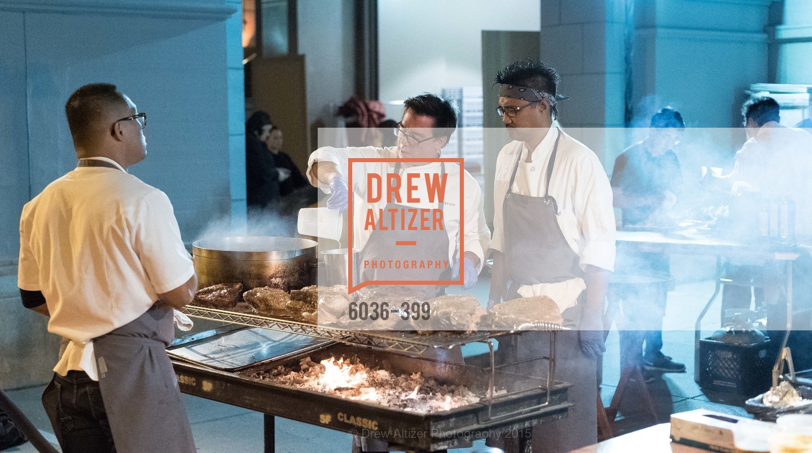 John Madriaga, Mark Sullivan, Mel Alog, CUESA's Sunday Supper: A Farm to City Feast, San Francisco Ferry Building. San Francisco Ferry Building, October 18th, 2015, Photo #6036-399 John Madriaga, Mark Sullivan, Mel Alog, Photo #6036-399