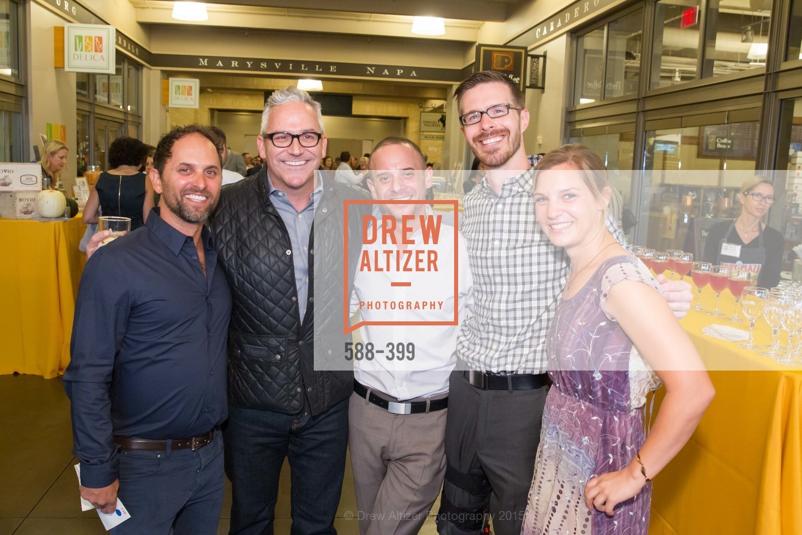 David Retsky, Jeffrey Applegarth, John Retsky, Dustin Finkle, Megan Strong, CUESA's Sunday Supper: A Farm to City Feast, San Francisco Ferry Building. San Francisco Ferry Building, October 18th, 2015, Photo #588-399 David Retsky, Jeffrey Applegarth, John Retsky, Dustin Finkle, Megan Strong, Photo #588-399