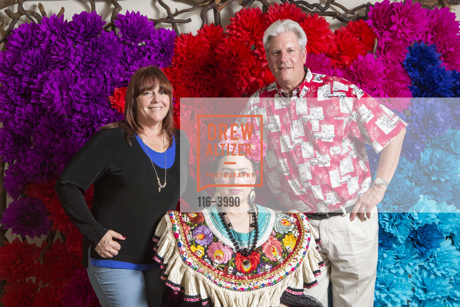 Marie Hammerich, Frida Kahlo, Keith Hammerich, THREE STICKS WINERY Opening at the Adobe, US, October 11th, 2014, Photo #116-3990 Marie Hammerich, Frida Kahlo, Keith Hammerich, Photo #116-3990