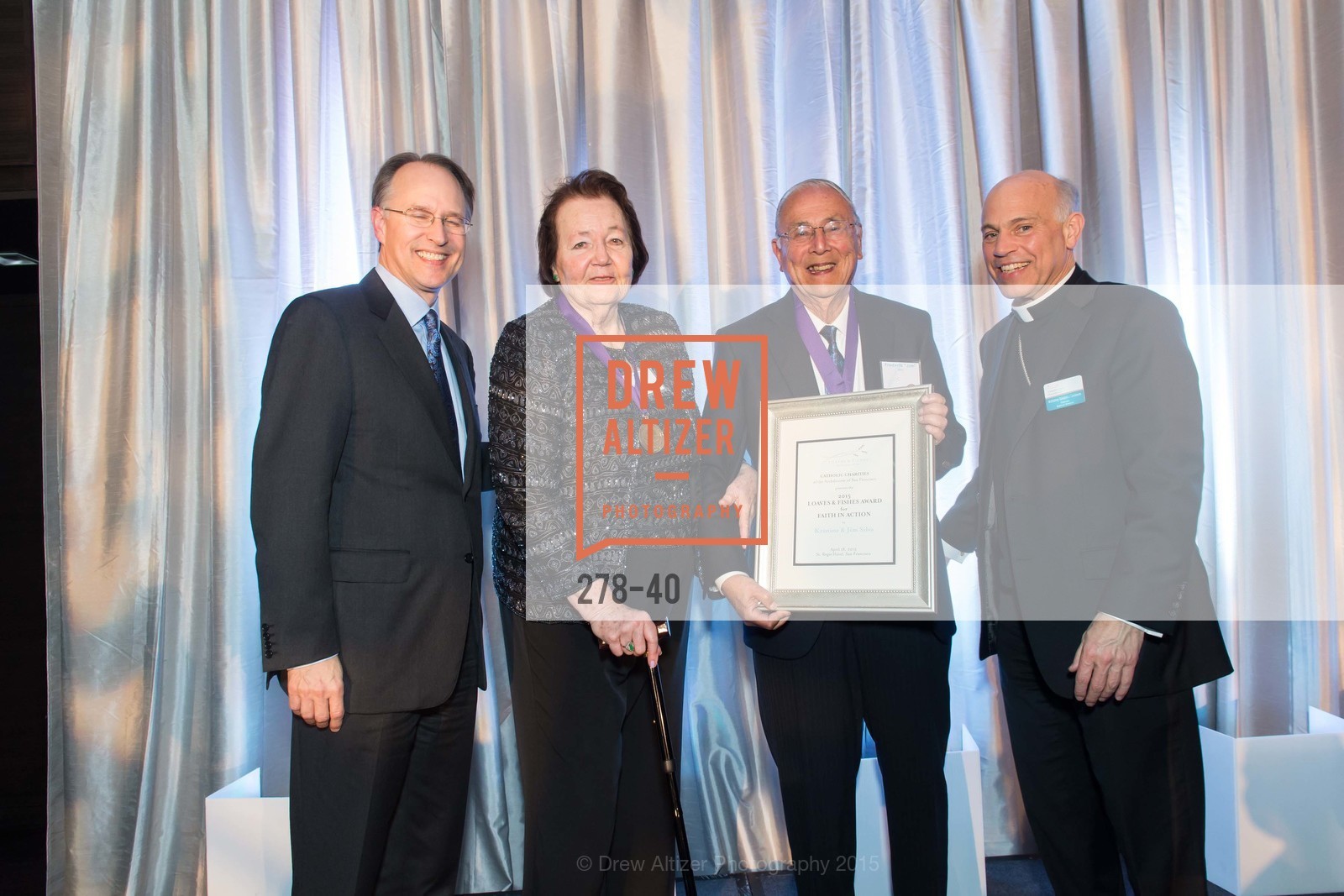 Jeff Dialik, Kristine Silva, Frederick Jim Silva, Archbishop Salvatore Cordeleone, Catholic Charities Loaves & Fishes, St. Regis, April 18th, 2015,Drew Altizer, Drew Altizer Photography, full-service event agency, private events, San Francisco photographer, photographer California