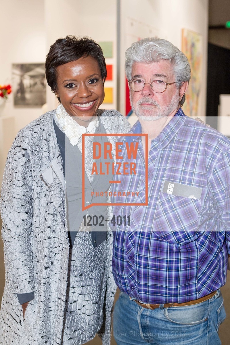 Mellody Hobson, George Lucas, ART MIAMI VIP Opening Night at Silicon Valley, US, October 9th, 2014, Photo #1202-4011 Mellody Hobson, George Lucas, Photo #1202-4011