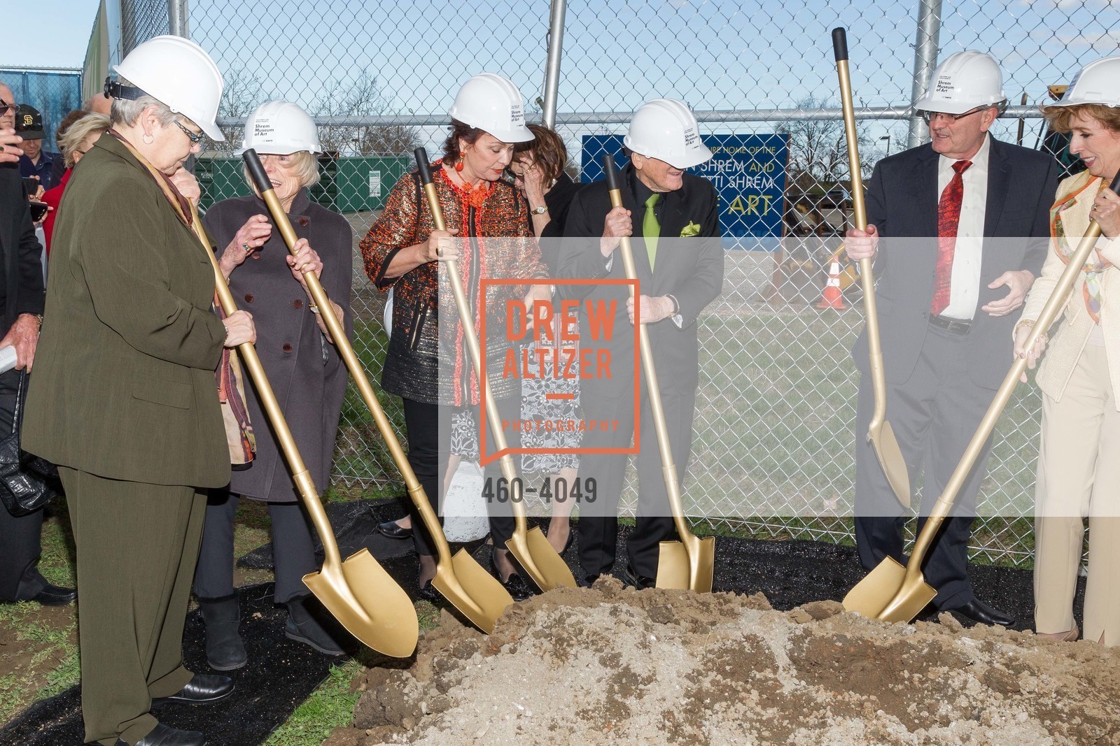 Jessie Ann Owens, Margrit Mondavi, Maria Manetti Shrem, Jan Shrem, Spyros Tseregounis, Chancellor Linda Katehi, Ground Breaking of the SHREM MUSEUM at the Robert and Margrit Mondavit Center for Performing Arts and UC Davis, US, March 1st, 2014, Photo #460-4049 Jessie Ann Owens, Margrit Mondavi, Maria Manetti Shrem, Jan Shrem, Spyros Tseregounis, Chancellor Linda Katehi, Photo #460-4049