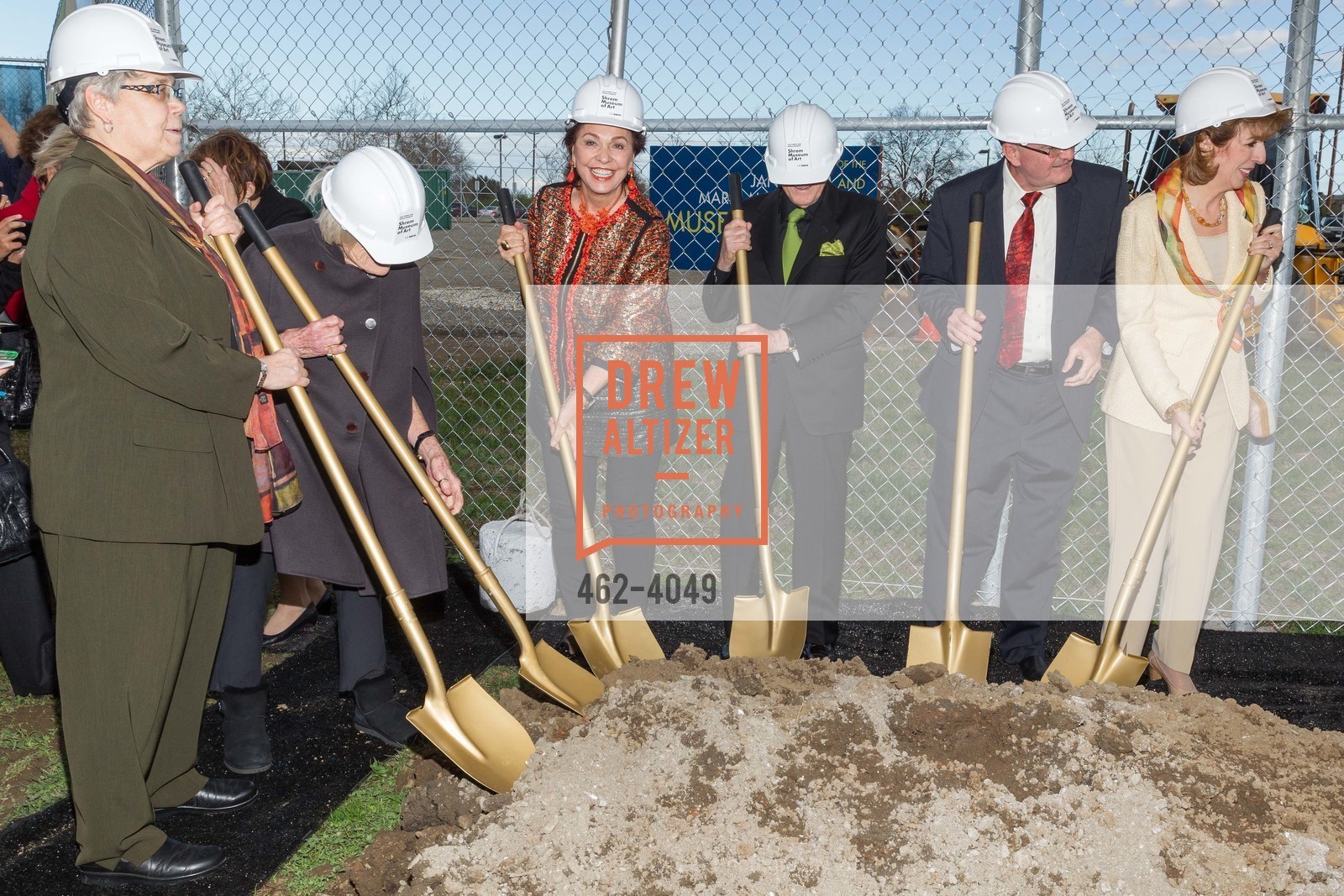 Jessie Ann Owens, Margrit Mondavi, Maria Manetti Shrem, Jan Shrem, Spyros Tseregounis, Chancellor Linda Katehi, Ground Breaking of the SHREM MUSEUM at the Robert and Margrit Mondavit Center for Performing Arts and UC Davis, US, March 1st, 2014, Photo #462-4049 Jessie Ann Owens, Margrit Mondavi, Maria Manetti Shrem, Jan Shrem, Spyros Tseregounis, Chancellor Linda Katehi, Photo #462-4049