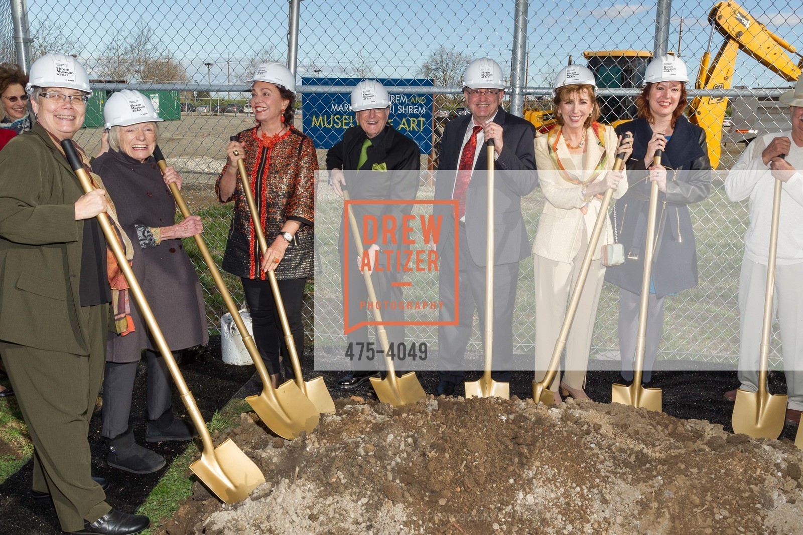 Jessie Ann Owens, Margrit Mondavi, Maria Manetti Shrem, Jan Shrem, Spyros Tseregounis, Chancellor Linda Katehi, Rachel Teagle, Manuel Neri, Ground Breaking of the SHREM MUSEUM at the Robert and Margrit Mondavit Center for Performing Arts and UC Davis, US, March 1st, 2014, Photo #475-4049 Jessie Ann Owens, Margrit Mondavi, Maria Manetti Shrem, Jan Shrem, Spyros Tseregounis, Chancellor Linda Katehi, Rachel Teagle, Manuel Neri, Photo #475-4049