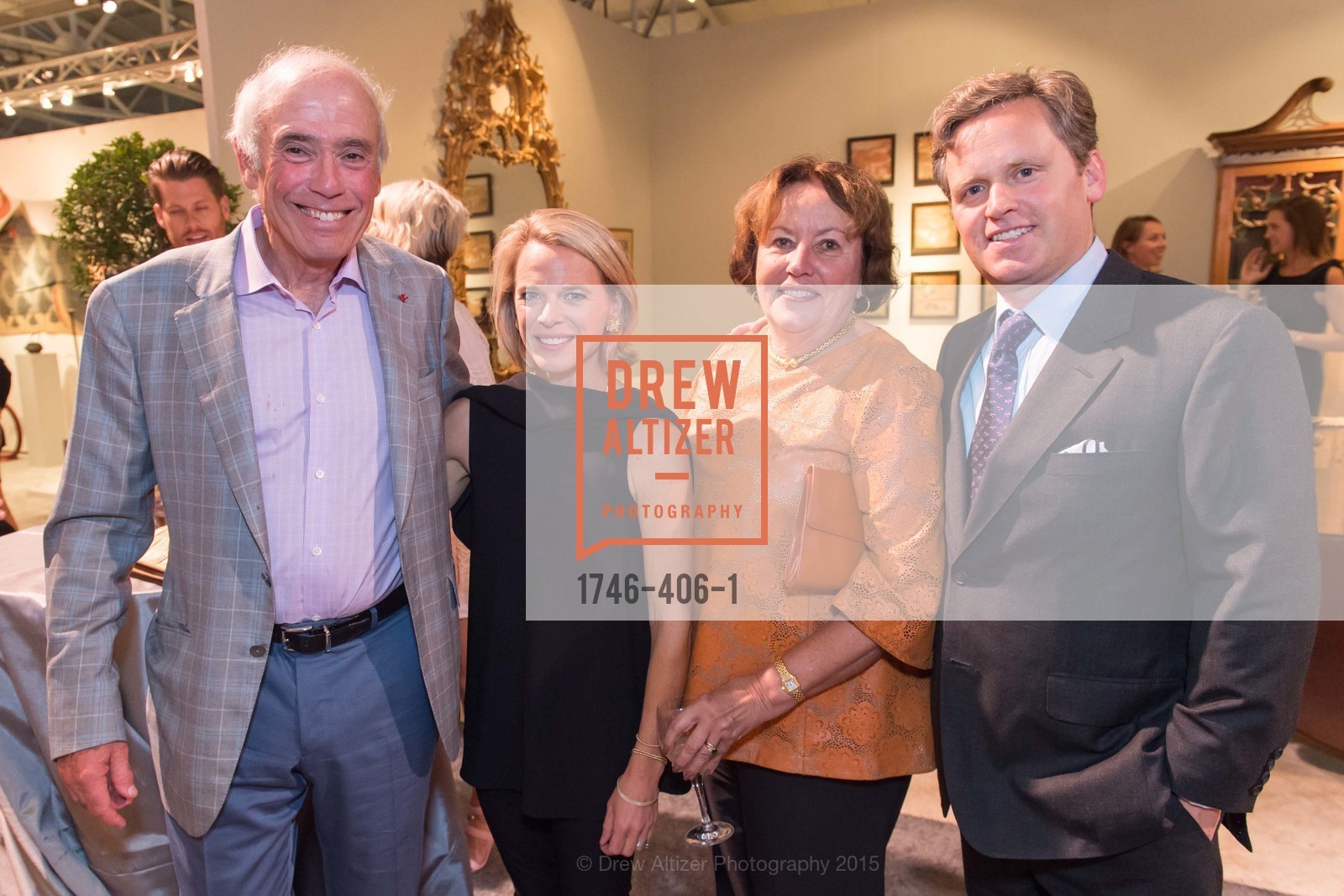 JOhn Gruber, Jessica Cornell, Linda Gruber, Nate Cornell, The San Francisco Fall Antiques Show, Festival Pavilion, Fort Mason. Festival Pavilion, Fort Mason, October 21st, 2015, Photo #1746-406-1 JOhn Gruber, Jessica Cornell, Linda Gruber, Nate Cornell, Photo #1746-406-1