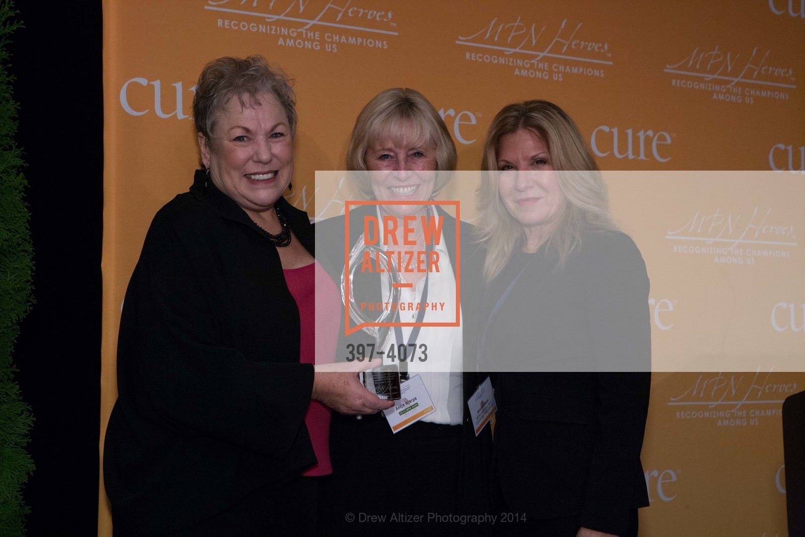 Kathy LaTour, Antje Hjerpe, Ann Brazeau, CURE MAGAZINE'S MPN Heroes Awards, US, December 7th, 2014, Photo #397-4073 Kathy LaTour, Antje Hjerpe, Ann Brazeau, Photo #397-4073