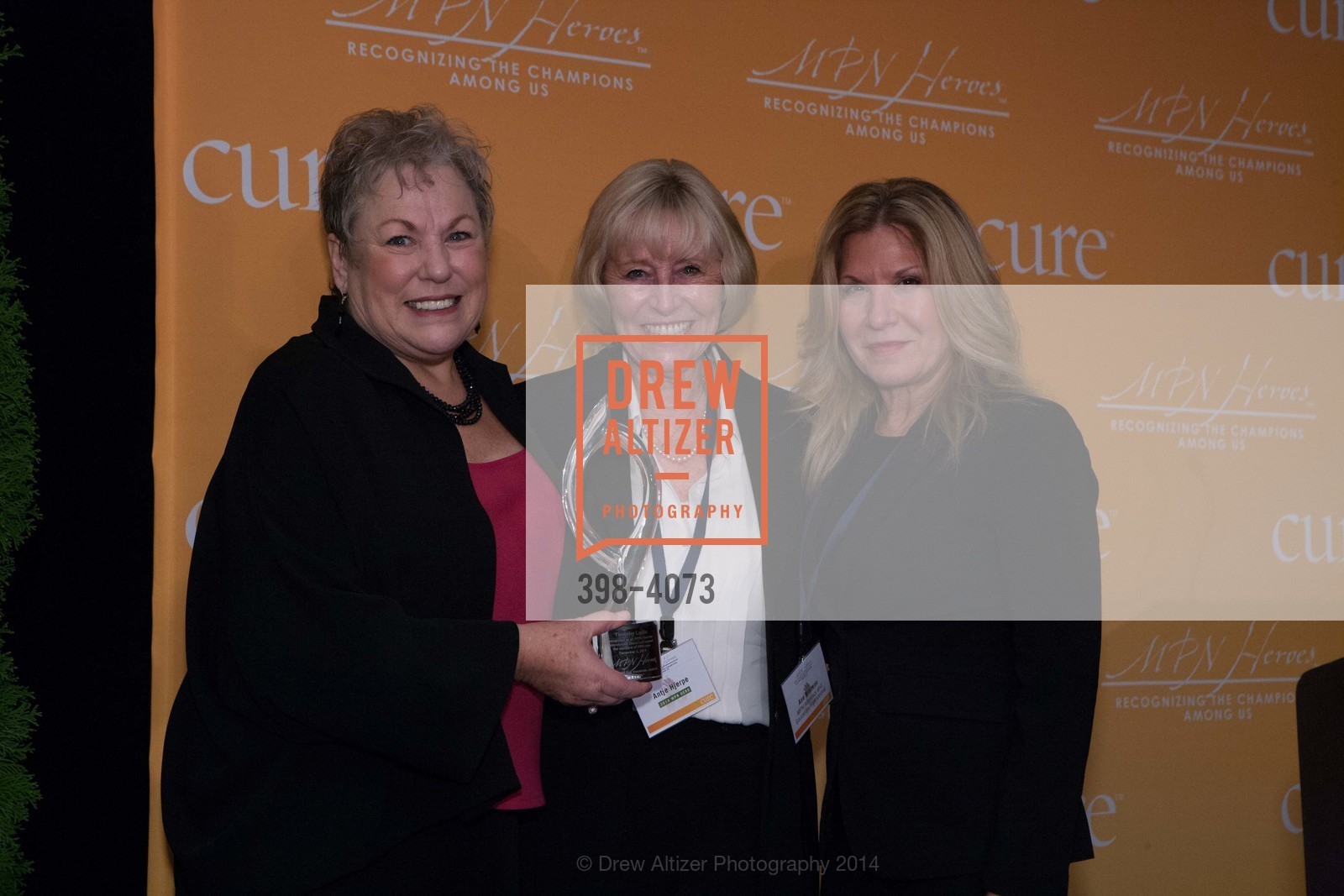 Kathy LaTour, Antje Hjerpe, Ann Brazeau, CURE MAGAZINE'S MPN Heroes Awards, US, December 7th, 2014, Photo #398-4073 Kathy LaTour, Antje Hjerpe, Ann Brazeau, Photo #398-4073