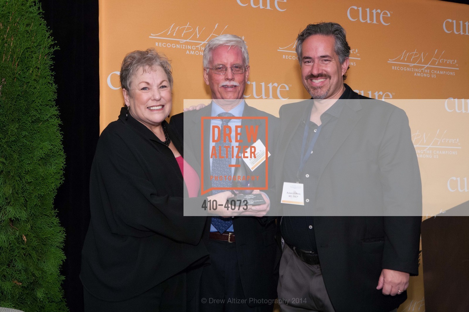 Kathy LaTour, Bob Nilback, Ruben Mesa, CURE MAGAZINE'S MPN Heroes Awards, US, December 7th, 2014, Photo #410-4073 Kathy LaTour, Bob Nilback, Ruben Mesa, Photo #410-4073