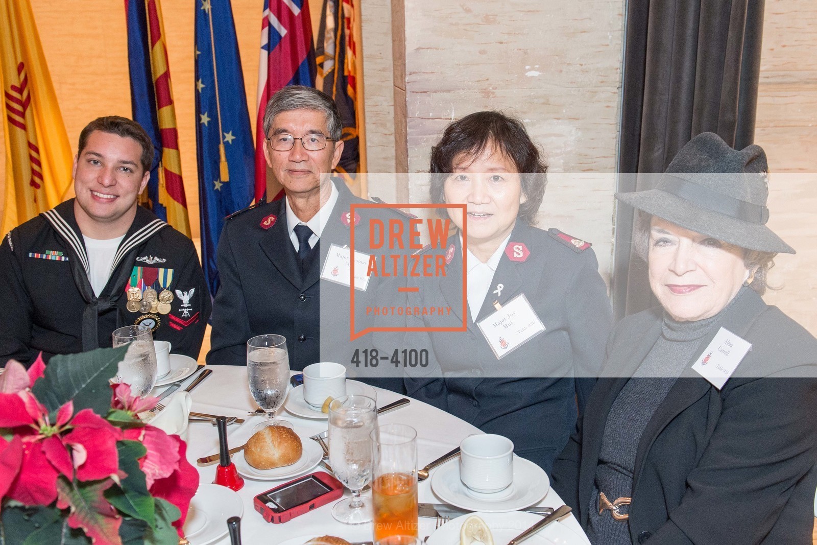 Maj. Thomas Mui, Maj. Joy Mui, Alma Carroll, THE SALVATION ARMY Holiday Luncheon, US, November 20th, 2014, Photo #418-4100 Maj. Thomas Mui, Maj. Joy Mui, Alma Carroll, Photo #418-4100