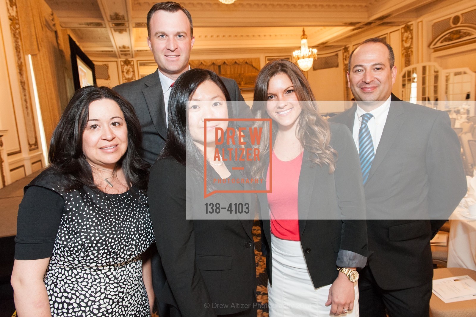 Alejandra Almaraz, Scott Slocum, Anita Lauhung, Juan Bueno, Julie Admassu, USF hosts the Women in Leadership & Philanthropy Luncheon, US, May 2nd, 2014, Photo #138-4103 Alejandra Almaraz, Scott Slocum, Anita Lauhung, Juan Bueno, Julie Admassu, Photo #138-4103