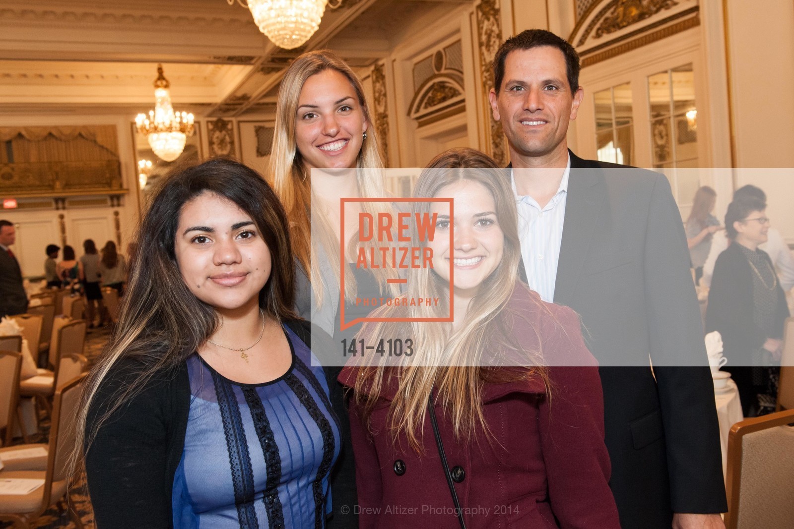 Jennifer Joboy, Yulia Vlasic, Kendall Kinkaid, Pete Kiquebazan, USF hosts the Women in Leadership & Philanthropy Luncheon, US, May 2nd, 2014, Photo #141-4103 Jennifer Joboy, Yulia Vlasic, Kendall Kinkaid, Pete Kiquebazan, Photo #141-4103