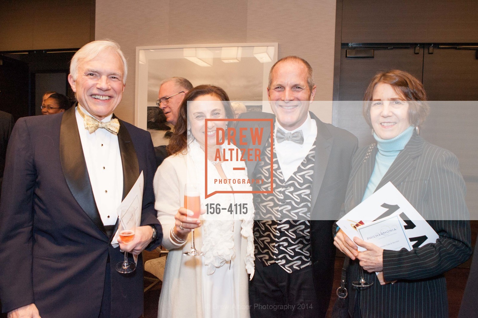 Ches Herbert, Melanie Pena, Mark Perry, Nina Hemenway, PHILHARMONIA BAROQUE ORCHESTRA 2014 Gala & Auction, US, February 28th, 2014, Photo #156-4115 Ches Herbert, Melanie Pena, Mark Perry, Nina Hemenway, Photo #156-4115