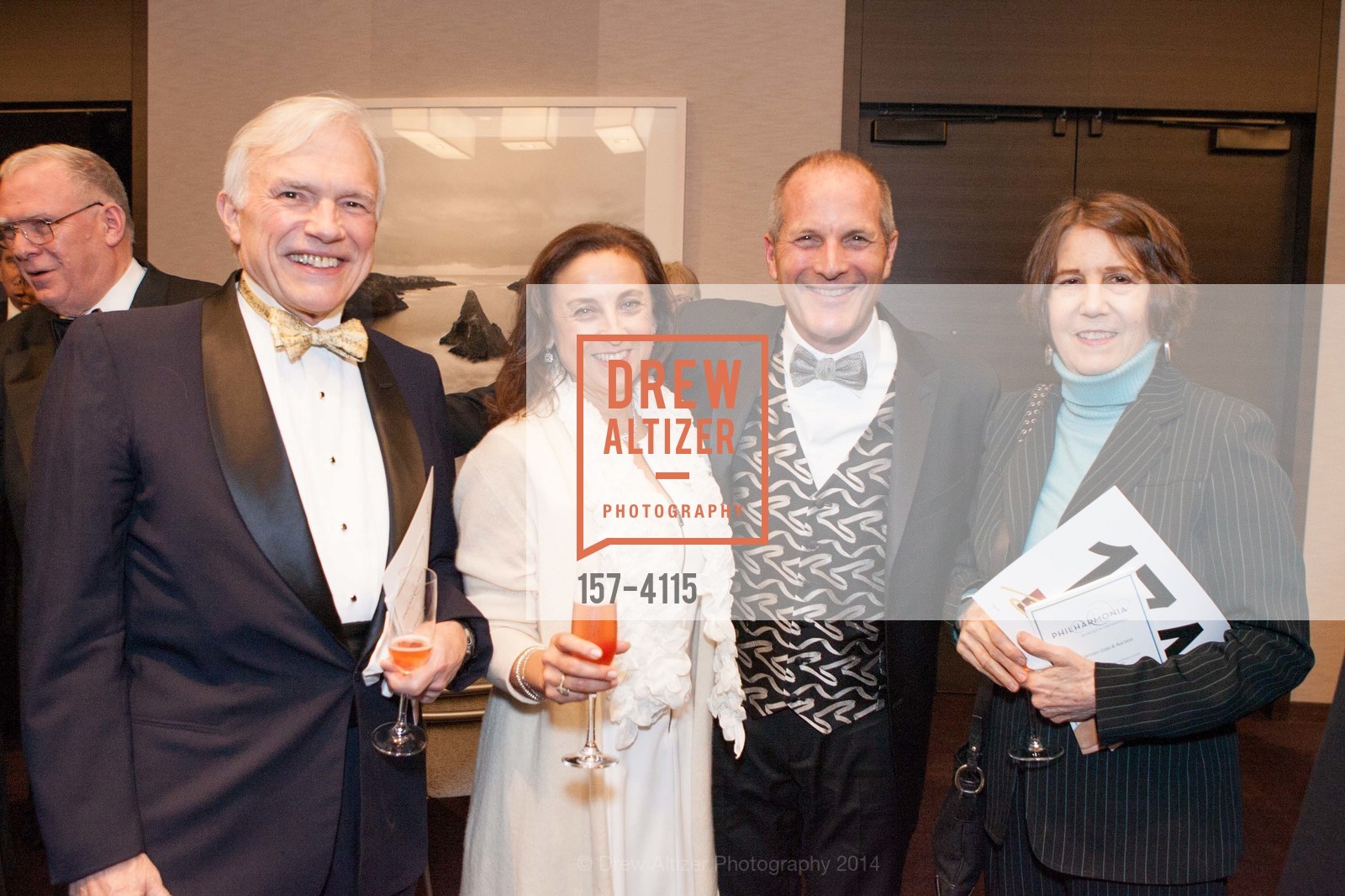 Ches Herbert, Melanie Pena, Mark Perry, Nina Hemenway, PHILHARMONIA BAROQUE ORCHESTRA 2014 Gala & Auction, US, February 28th, 2014, Photo #157-4115 Ches Herbert, Melanie Pena, Mark Perry, Nina Hemenway, Photo #157-4115