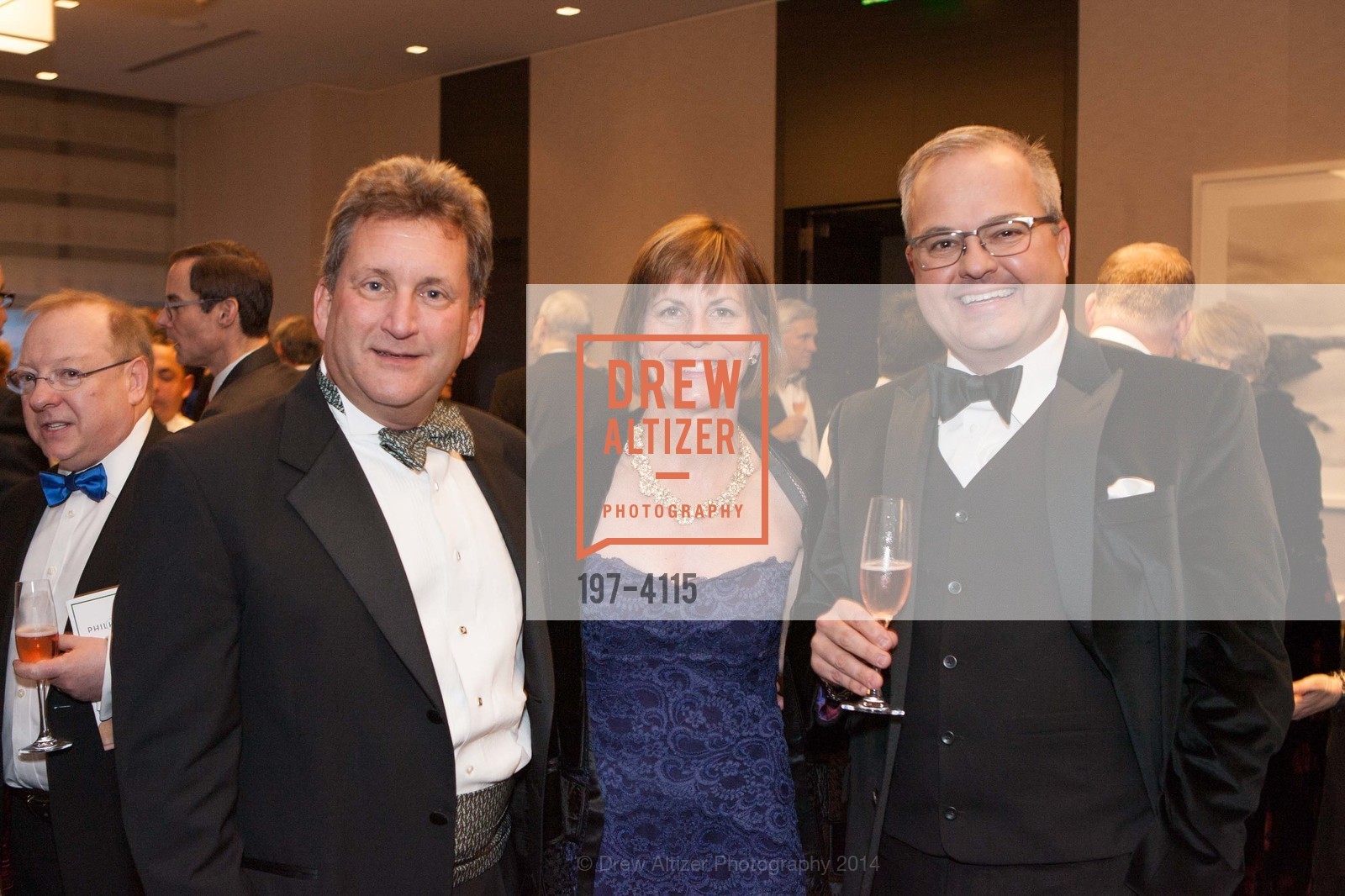 Chris Barr, Ann Barr, Nicholas Elsishans, PHILHARMONIA BAROQUE ORCHESTRA 2014 Gala & Auction, US, February 28th, 2014, Photo #197-4115 Chris Barr, Ann Barr, Nicholas Elsishans, Photo #197-4115