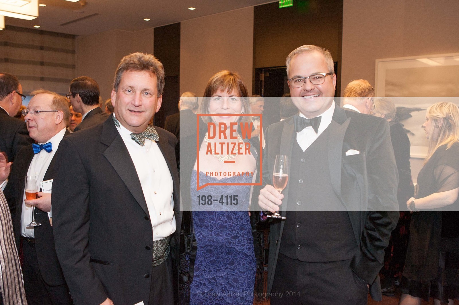 Chris Barr, Ann Barr, Nicholas Elsishans, PHILHARMONIA BAROQUE ORCHESTRA 2014 Gala & Auction, US, February 28th, 2014, Photo #198-4115 Chris Barr, Ann Barr, Nicholas Elsishans, Photo #198-4115