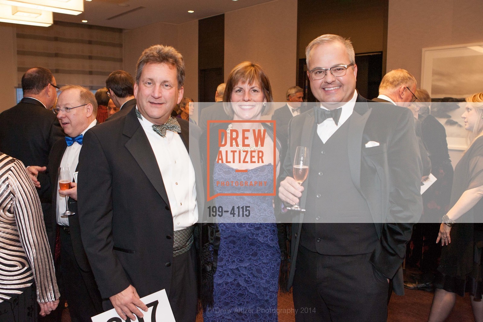 Chris Barr, Ann Barr, Nicholas Elsishans, PHILHARMONIA BAROQUE ORCHESTRA 2014 Gala & Auction, US, February 28th, 2014, Photo #199-4115 Chris Barr, Ann Barr, Nicholas Elsishans, Photo #199-4115