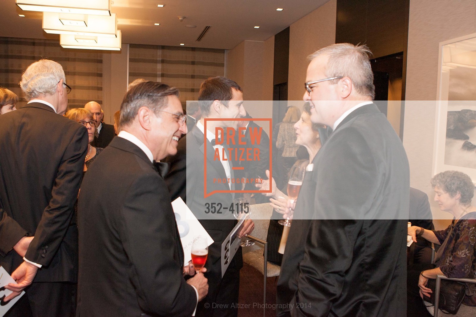 Paul Sugarman, Michael Costa, Susan Sugarman, Nicholas Elsishans, PHILHARMONIA BAROQUE ORCHESTRA 2014 Gala & Auction, US, February 28th, 2014, Photo #352-4115 Paul Sugarman, Michael Costa, Susan Sugarman, Nicholas Elsishans, Photo #352-4115