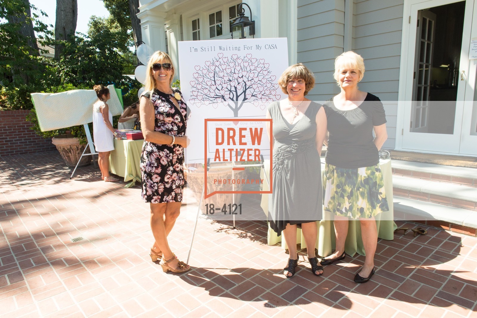 Brigitte Greenstone, Mary D'Apice, Pat Miljanich, CASA of San Mateo County's AUXILIARY Annual Garden Party, US, August 24th, 2014, Photo #18-4121 Brigitte Greenstone, Mary D'Apice, Pat Miljanich, Photo #18-4121