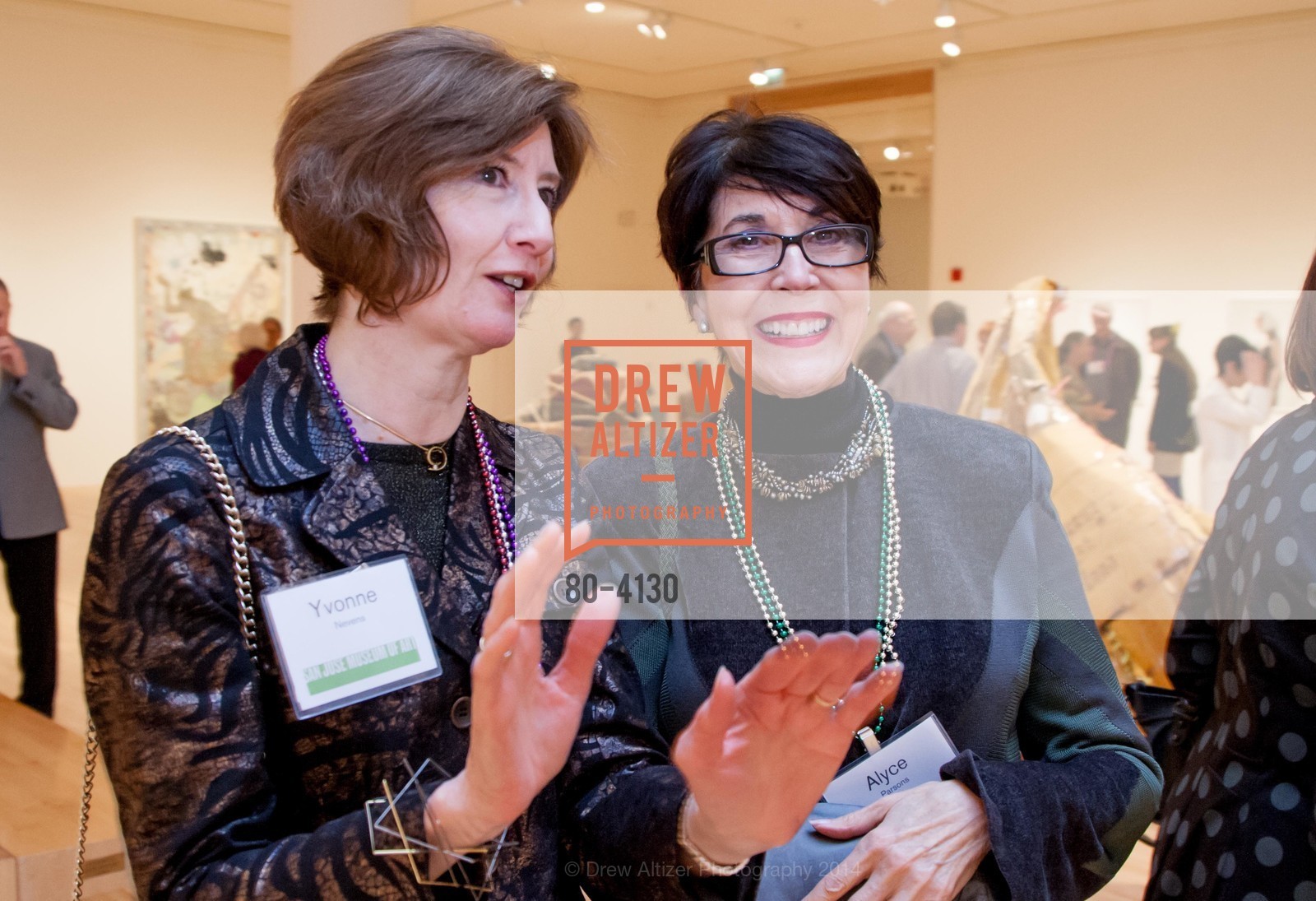 Yvonne Nevens, Alyce Parsons, SAN JOSE MUSEUM OF ART'S Spring IPO Art Opening, US, March 4th, 2014, Photo #80-4130 Yvonne Nevens, Alyce Parsons, Photo #80-4130