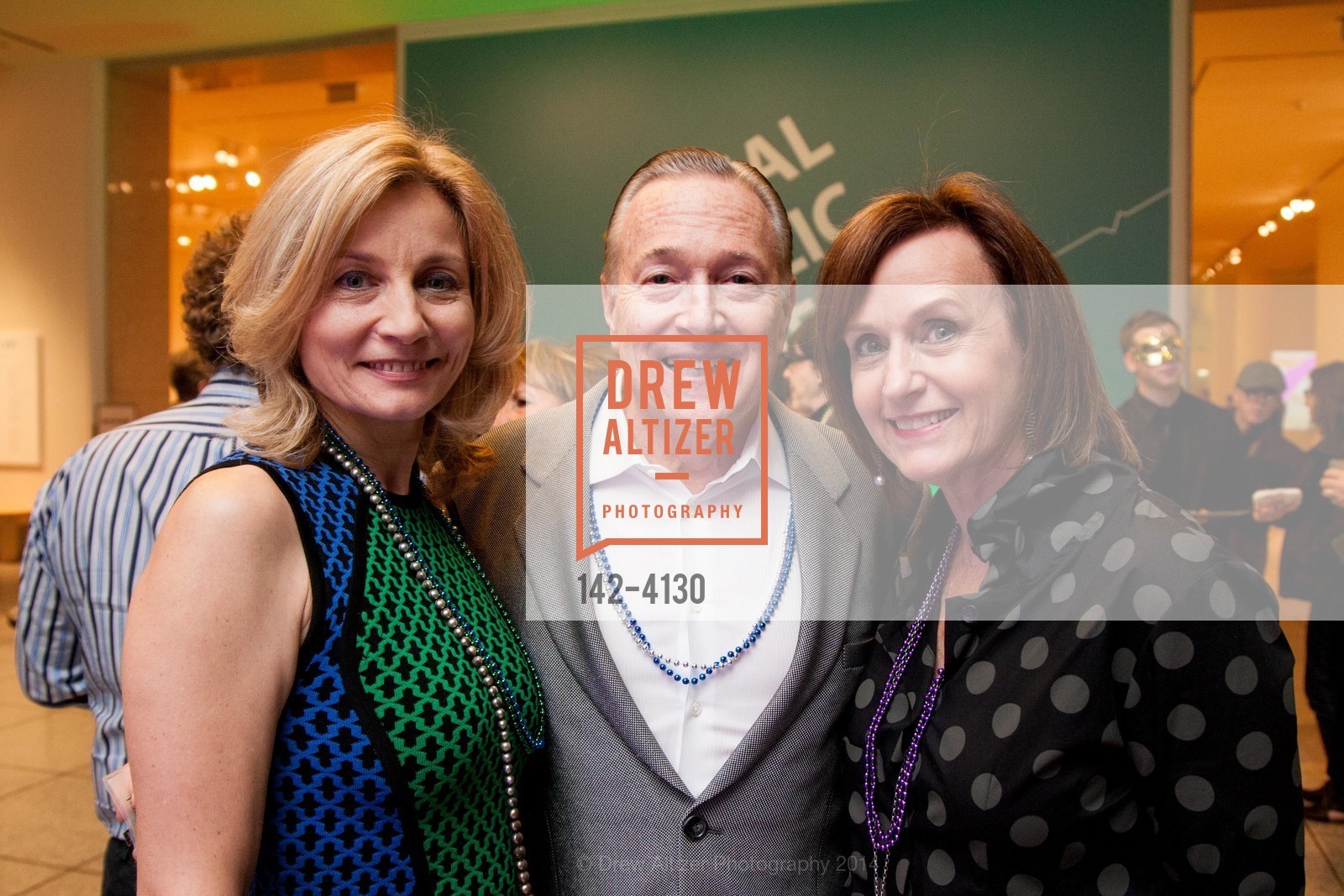 Elena Lebedeva, J. Michael Bewley, Eileen Silver, SAN JOSE MUSEUM OF ART'S Spring IPO Art Opening, US, March 4th, 2014, Photo #142-4130 Elena Lebedeva, J. Michael Bewley, Eileen Silver, Photo #142-4130