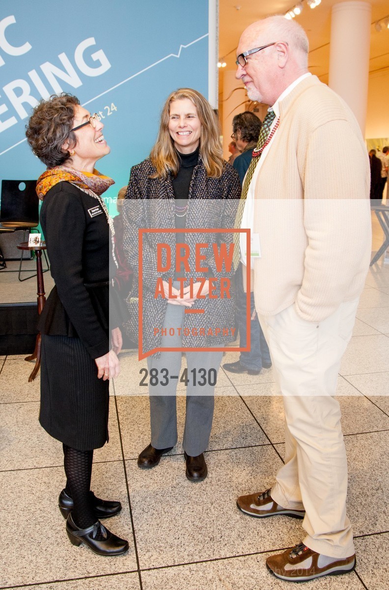 Susan Krane, Lisa Adams, Clyde Deswick, SAN JOSE MUSEUM OF ART'S Spring IPO Art Opening, US, March 4th, 2014, Photo #283-4130 Susan Krane, Lisa Adams, Clyde Deswick, Photo #283-4130