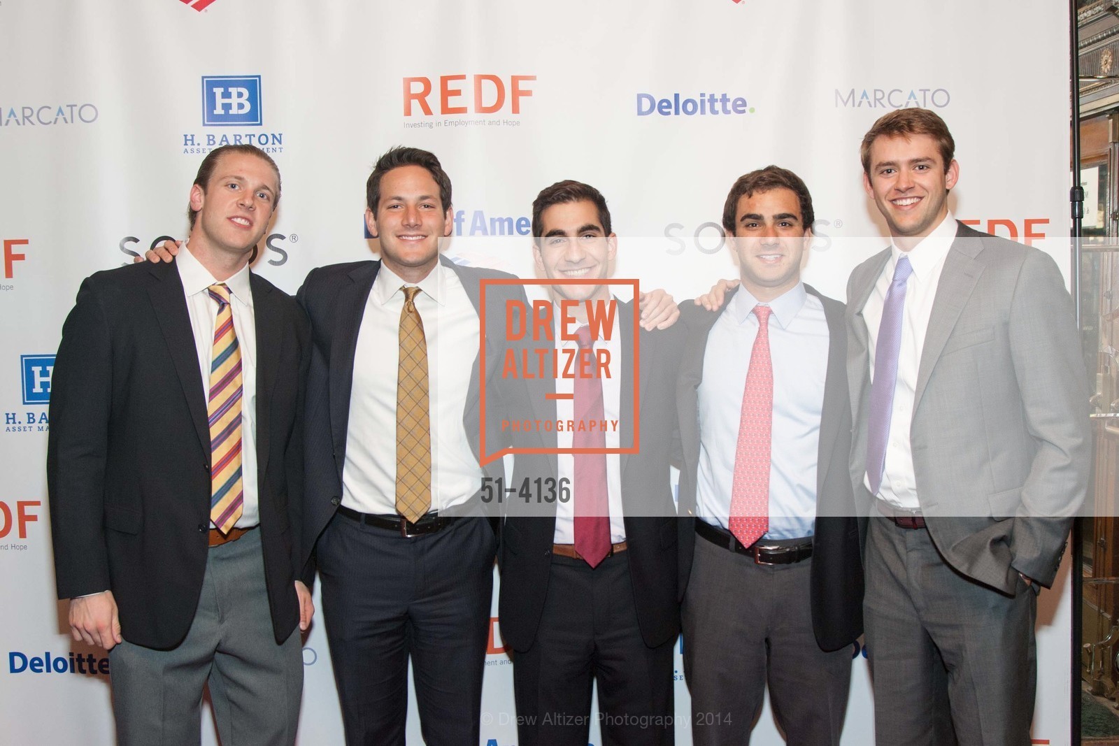 Jack ?, Daniel Cohen, Emon Motamedi, George Jaber, Sam Macomber, REDF 2014 Benefit Old, US, September 18th, 2014, Photo #51-4136 Jack ?, Daniel Cohen, Emon Motamedi, George Jaber, Sam Macomber, Photo #51-4136