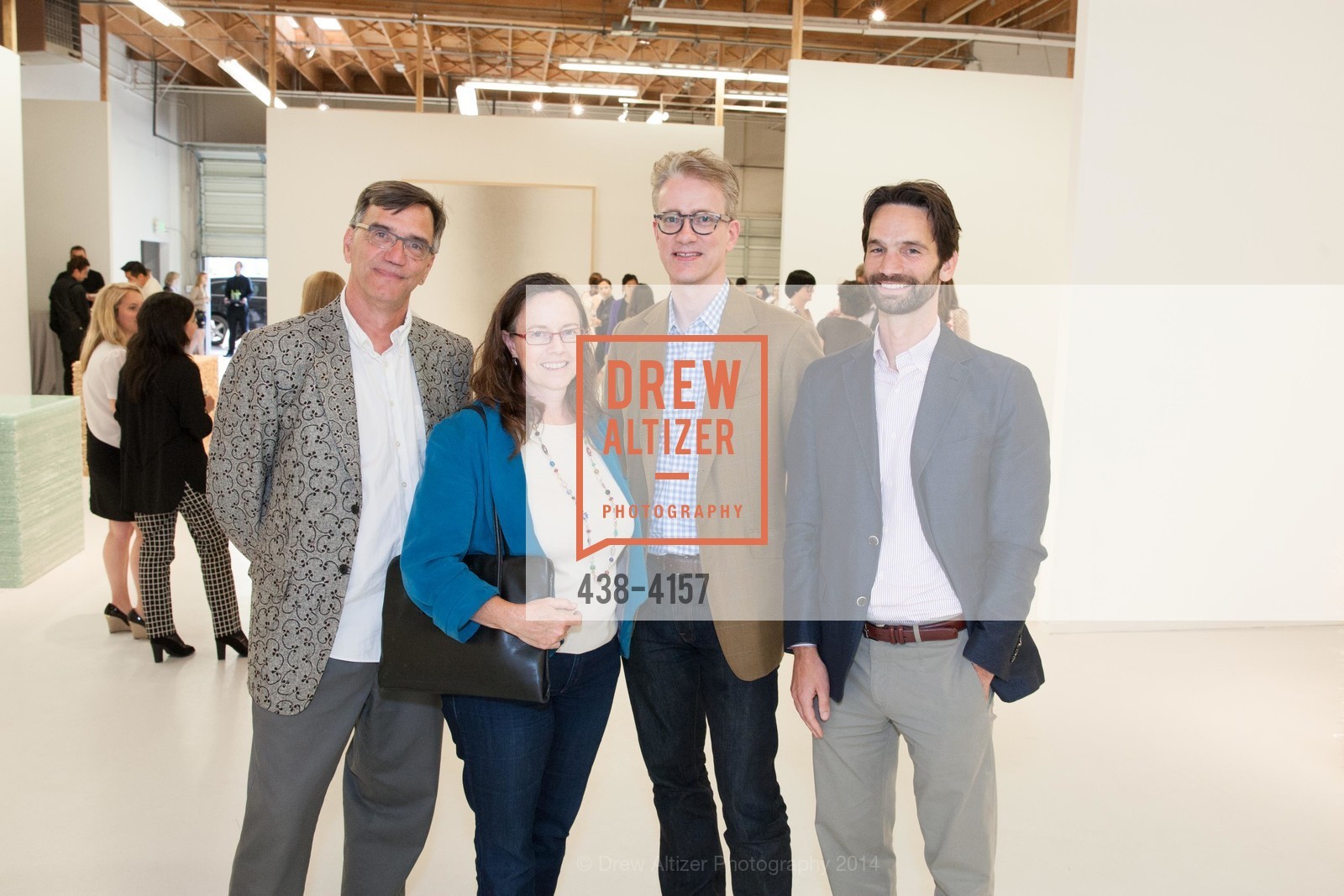 Bill Burnett, Cynthia Benjamin, Ed Simnett, Matthew Tiews, PACE GALLERY, Menlo Park Presents Tara Donovan's Exhibit, US, May 21st, 2014, Photo #438-4157 Bill Burnett, Cynthia Benjamin, Ed Simnett, Matthew Tiews, Photo #438-4157