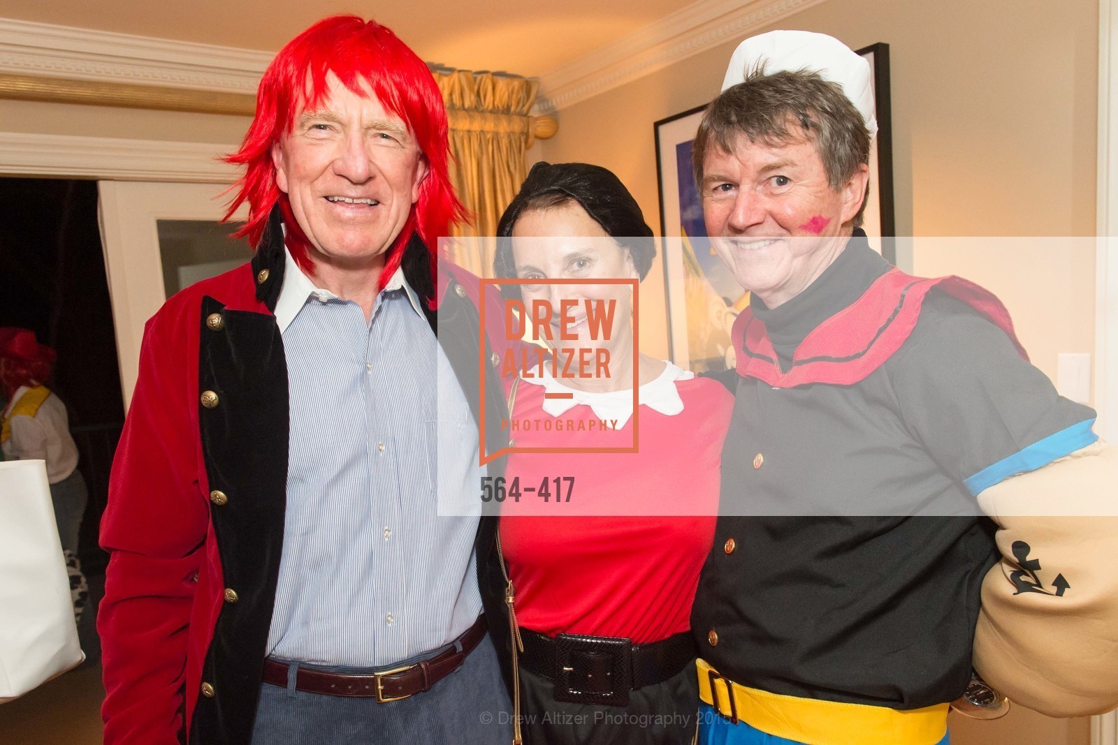 Bill Poland, Debby Sagues, Paul Sagues, Wolfson-Federighi Cartoon Costume Party, Private Residence. 737 Bay Road, October 24th, 2015,Drew Altizer, Drew Altizer Photography, full-service agency, private events, San Francisco photographer, photographer california