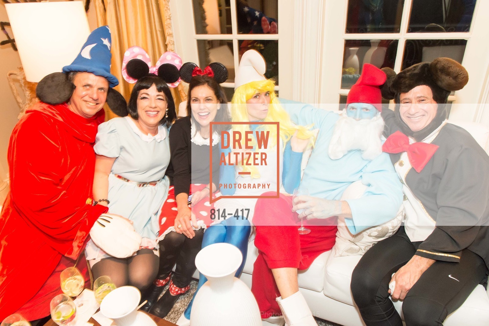 Steve Maniscalco, Brenda Wissbrod, Bridget Fish, Tori Stephens, Todd Stephens, Howard Fish, Wolfson-Federighi Cartoon Costume Party, Private Residence. 737 Bay Road, October 24th, 2015,Drew Altizer, Drew Altizer Photography, full-service event agency, private events, San Francisco photographer, photographer California