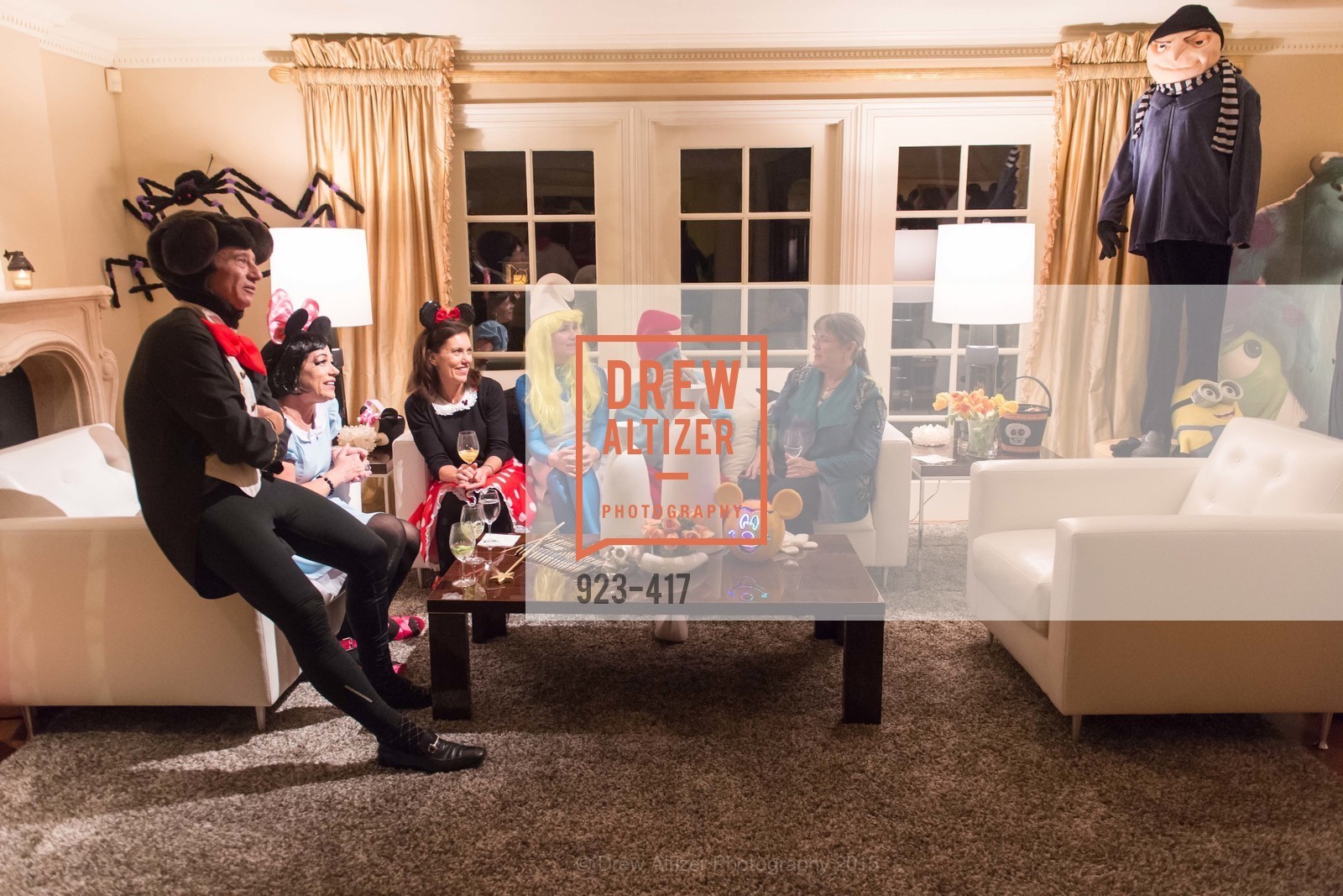 Howard Fish, Brenda Wissbrod, Bridget Fish, Tori Stephens, Todd Stephens, Marge Bundschuh, Wolfson-Federighi Cartoon Costume Party, Private Residence. 737 Bay Road, October 24th, 2015,Drew Altizer, Drew Altizer Photography, full-service agency, private events, San Francisco photographer, photographer california