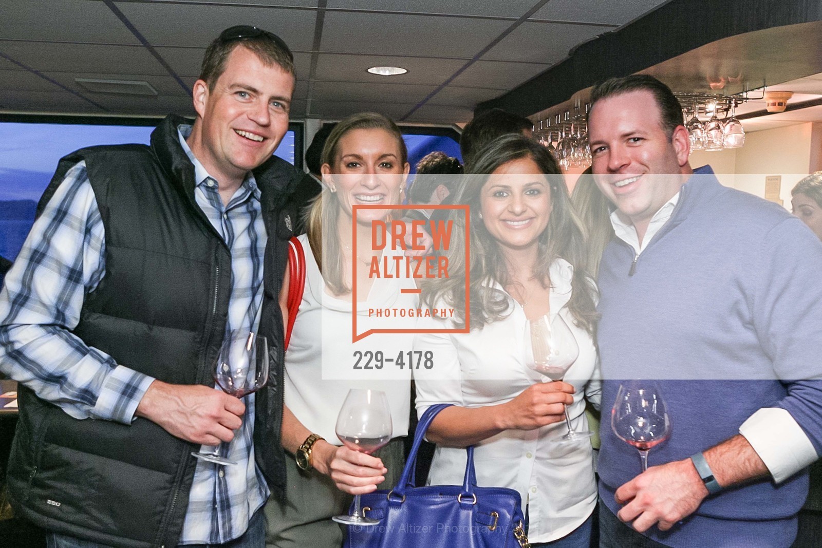 Mike Solby, Lindsey Kasnick, Saman Naji, Sean Burke, The Right Blend Sip and Sail WINE CRUISE, US, May 2nd, 2014, Photo #229-4178 Mike Solby, Lindsey Kasnick, Saman Naji, Sean Burke, Photo #229-4178