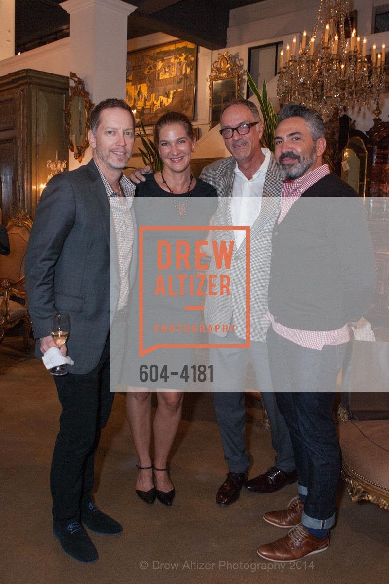 John Anderson, Monica Duque, Robert Martin, Jimmy Kansau, Book signing and celebration for THE WISEMAN GROUP'S New Book "Inner Spaces" at C. Mariani Antiques, US, October 31st, 2014, Photo #604-4181 John Anderson, Monica Duque, Robert Martin, Jimmy Kansau, Photo #604-4181