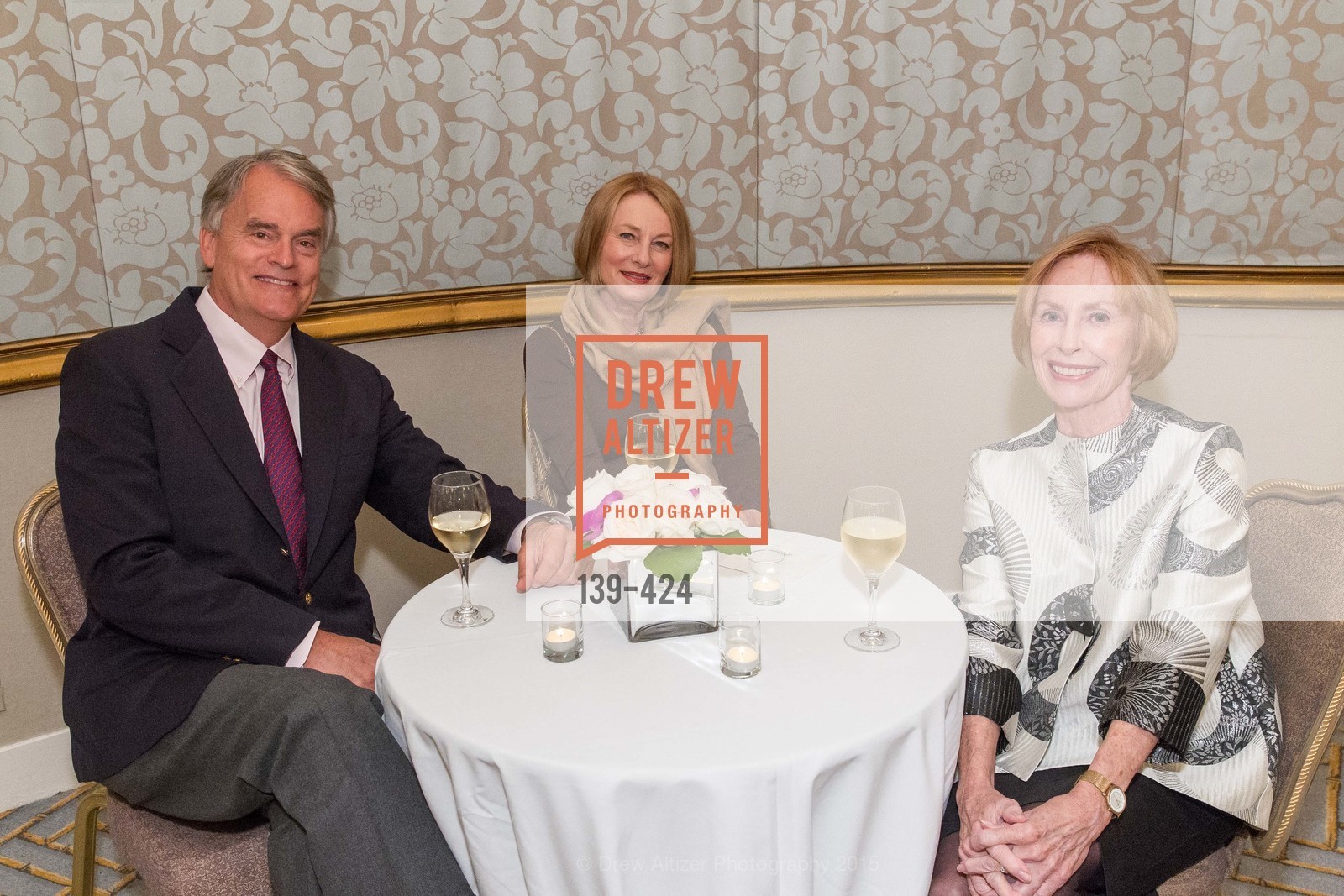 Henry Kistler, Nancy Gaintner, Carolyn Bosworth, 2015 ARCS Foundation Scholar Awards Luncheon, The Fairmont San Francisco. The Fairmont San Francisco, . 950 Mason St, October 29th, 2015, Photo #139-424 Henry Kistler, Nancy Gaintner, Carolyn Bosworth, Photo #139-424