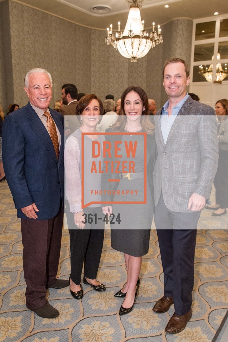 Stephen Bley, Sandra Bley, Samantha DeJean, Bradley DeJean, 2015 ARCS Foundation Scholar Awards Luncheon, The Fairmont San Francisco. The Fairmont San Francisco, . 950 Mason St, October 29th, 2015, Photo #361-424 Stephen Bley, Sandra Bley, Samantha DeJean, Bradley DeJean, Photo #361-424