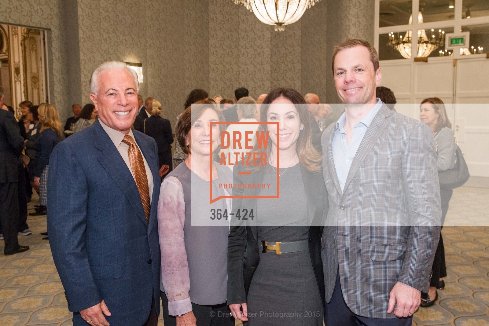Stephen Bley, Sandra Bley, Samantha DeJean, Bradley DeJean, 2015 ARCS Foundation Scholar Awards Luncheon, The Fairmont San Francisco. The Fairmont San Francisco, . 950 Mason St, October 29th, 2015, Photo #364-424 Stephen Bley, Sandra Bley, Samantha DeJean, Bradley DeJean, Photo #364-424