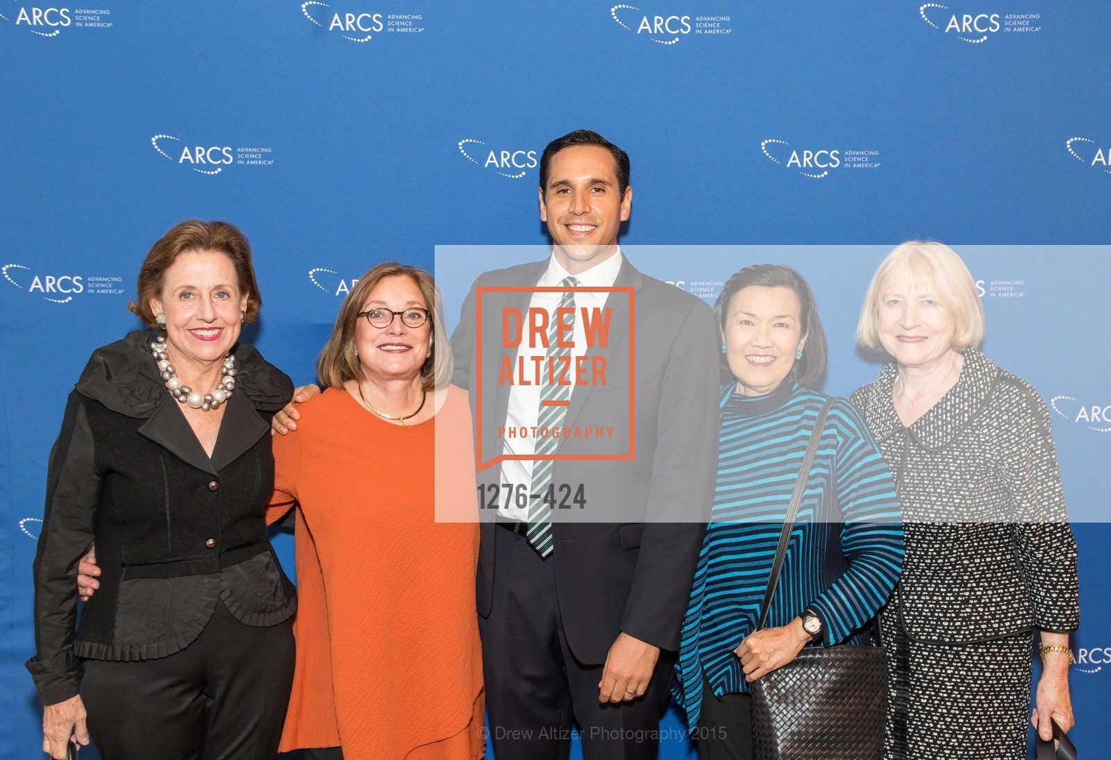 Pam Elliott, Tina Hinckley, Tim Melano, Sharon Woo, Betsy Stafford, 2015 ARCS Foundation Scholar Awards Luncheon, The Fairmont San Francisco. 950 Mason St, October 29th, 2015