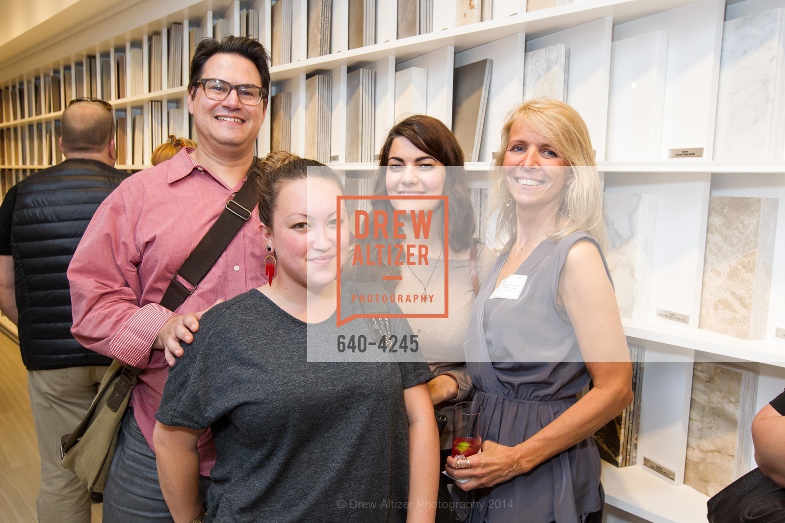 John Scarfo, Alexa D'Argence, Karen Baumann, Amelia Robison, DALTILE/MOHAWK Opening, US, June 26th, 2014, Photo #640-4245 John Scarfo, Alexa D'Argence, Karen Baumann, Amelia Robison, Photo #640-4245