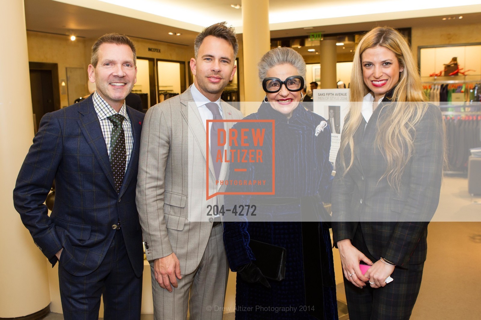 Eric Petsinger, Bryan Vincent, Joy Venturini Bianchi, Sarrah Candee, SAKS FIFTH AVENUE Men of Style, US, March 6th, 2014, Photo #204-4272 Eric Petsinger, Bryan Vincent, Joy Venturini Bianchi, Sarrah Candee, Photo #204-4272