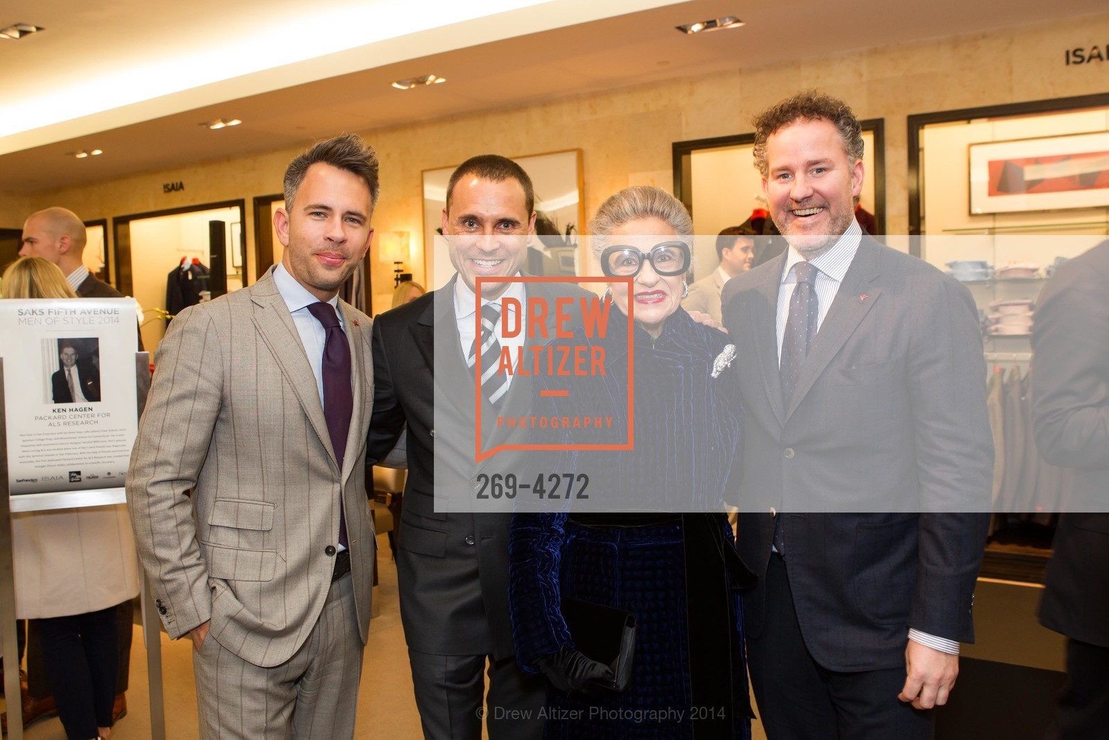 Bryan Vincent, Jeff Garelick, Joy Venturini Bianchi, Jim Shay, SAKS FIFTH AVENUE Men of Style, US, March 6th, 2014, Photo #269-4272 Bryan Vincent, Jeff Garelick, Joy Venturini Bianchi, Jim Shay, Photo #269-4272
