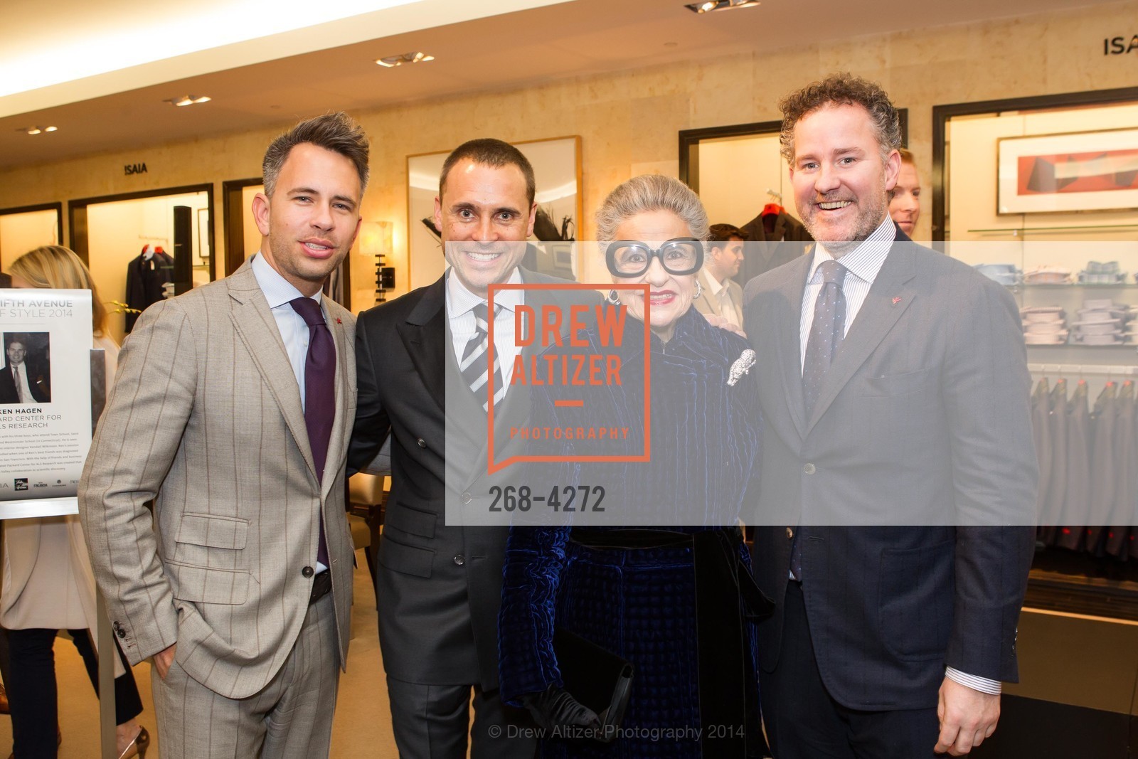 Bryan Vincent, Jeff Garelick, Joy Venturini Bianchi, Jim Shay, SAKS FIFTH AVENUE Men of Style, US, March 6th, 2014, Photo #268-4272 Bryan Vincent, Jeff Garelick, Joy Venturini Bianchi, Jim Shay, Photo #268-4272