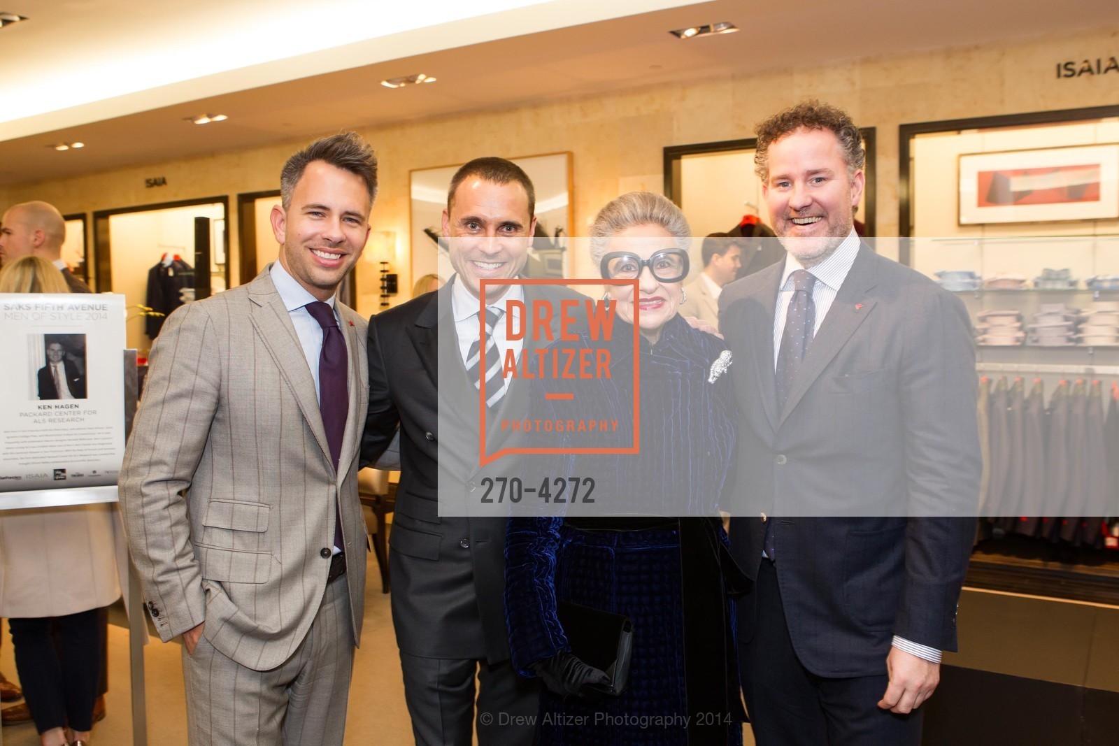 Bryan Vincent, Jeff Garelick, Joy Venturini Bianchi, Jim Shay, SAKS FIFTH AVENUE Men of Style, US, March 6th, 2014, Photo #270-4272 Bryan Vincent, Jeff Garelick, Joy Venturini Bianchi, Jim Shay, Photo #270-4272