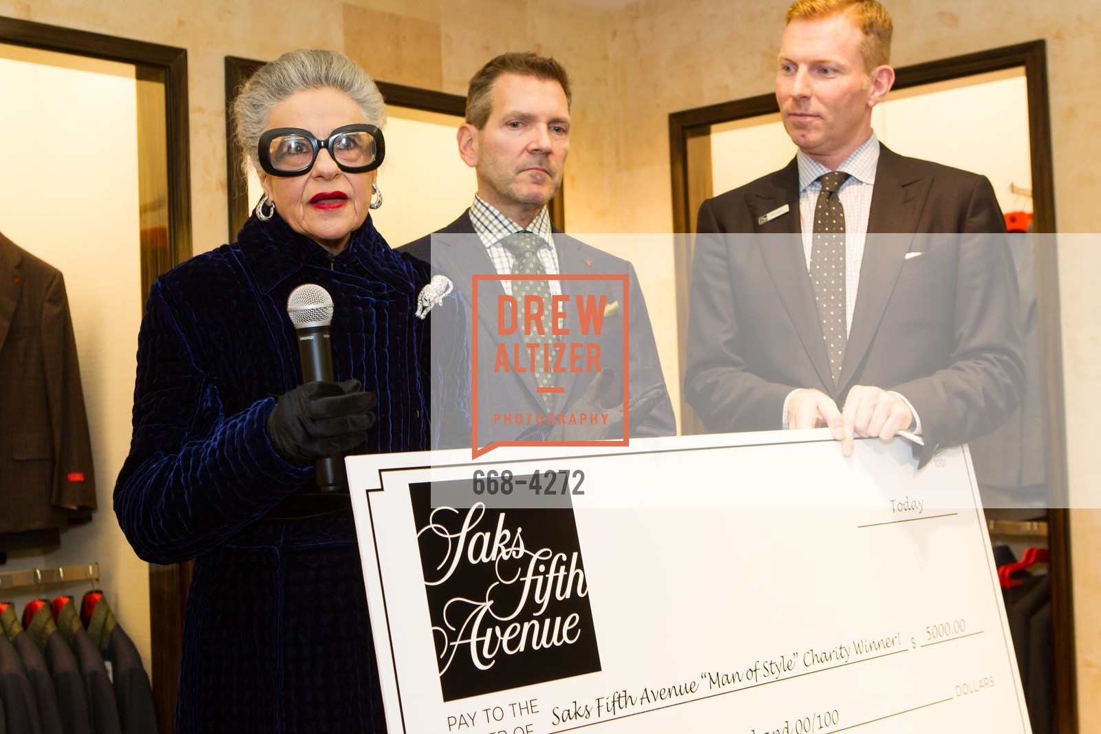 Joy Venturini Bianchi, Eric Petsinger, Randy Moore, SAKS FIFTH AVENUE Men of Style, US, March 6th, 2014, Photo #668-4272 Joy Venturini Bianchi, Eric Petsinger, Randy Moore, Photo #668-4272