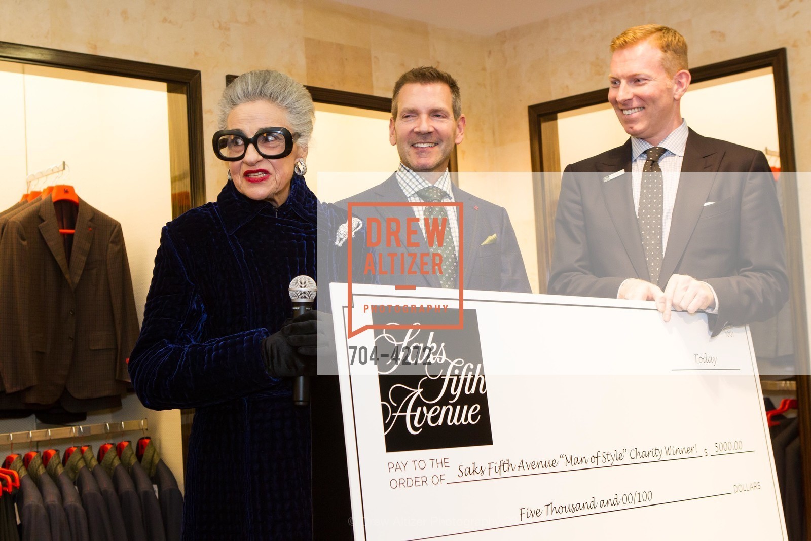 Joy Venturini Bianchi, Eric Petsinger, Randy Moore, SAKS FIFTH AVENUE Men of Style, US, March 6th, 2014, Photo #704-4272 Joy Venturini Bianchi, Eric Petsinger, Randy Moore, Photo #704-4272