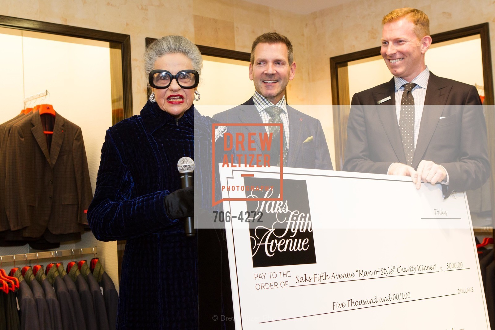 Joy Venturini Bianchi, Eric Petsinger, Randy Moore, SAKS FIFTH AVENUE Men of Style, US, March 6th, 2014, Photo #706-4272 Joy Venturini Bianchi, Eric Petsinger, Randy Moore, Photo #706-4272